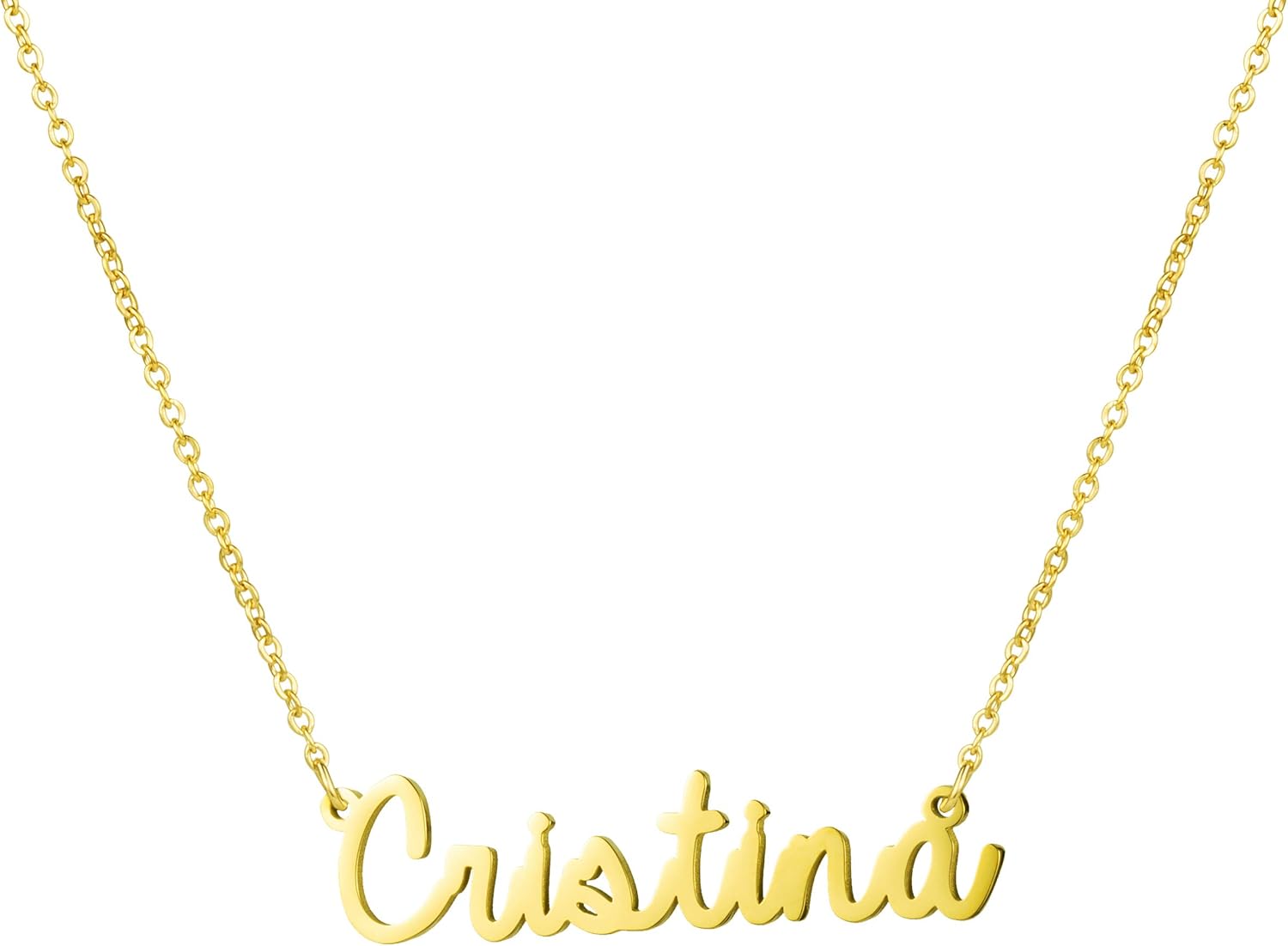Awegift Personalized Name Necklace 18K Gold Plated New Mom Bridesmaid Gift Jewel...