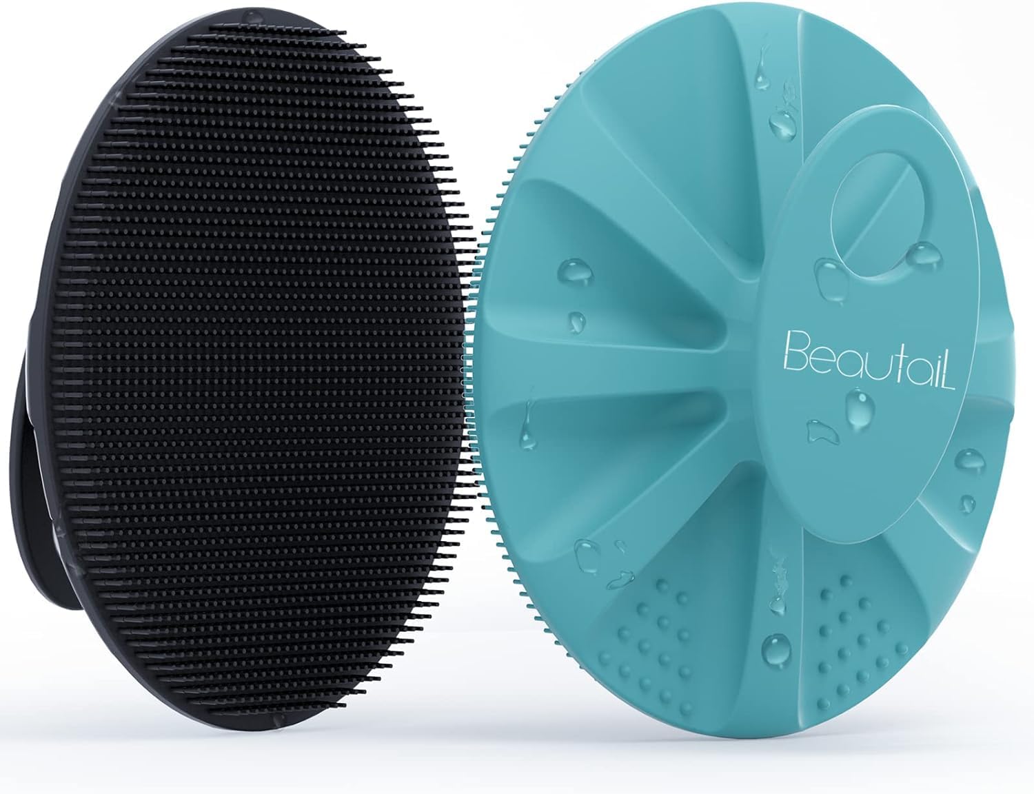 BEAUTAIL Silicone Body Scrubber 2 Pack Shower Bath Wash Brush Gentle Exfoliating...