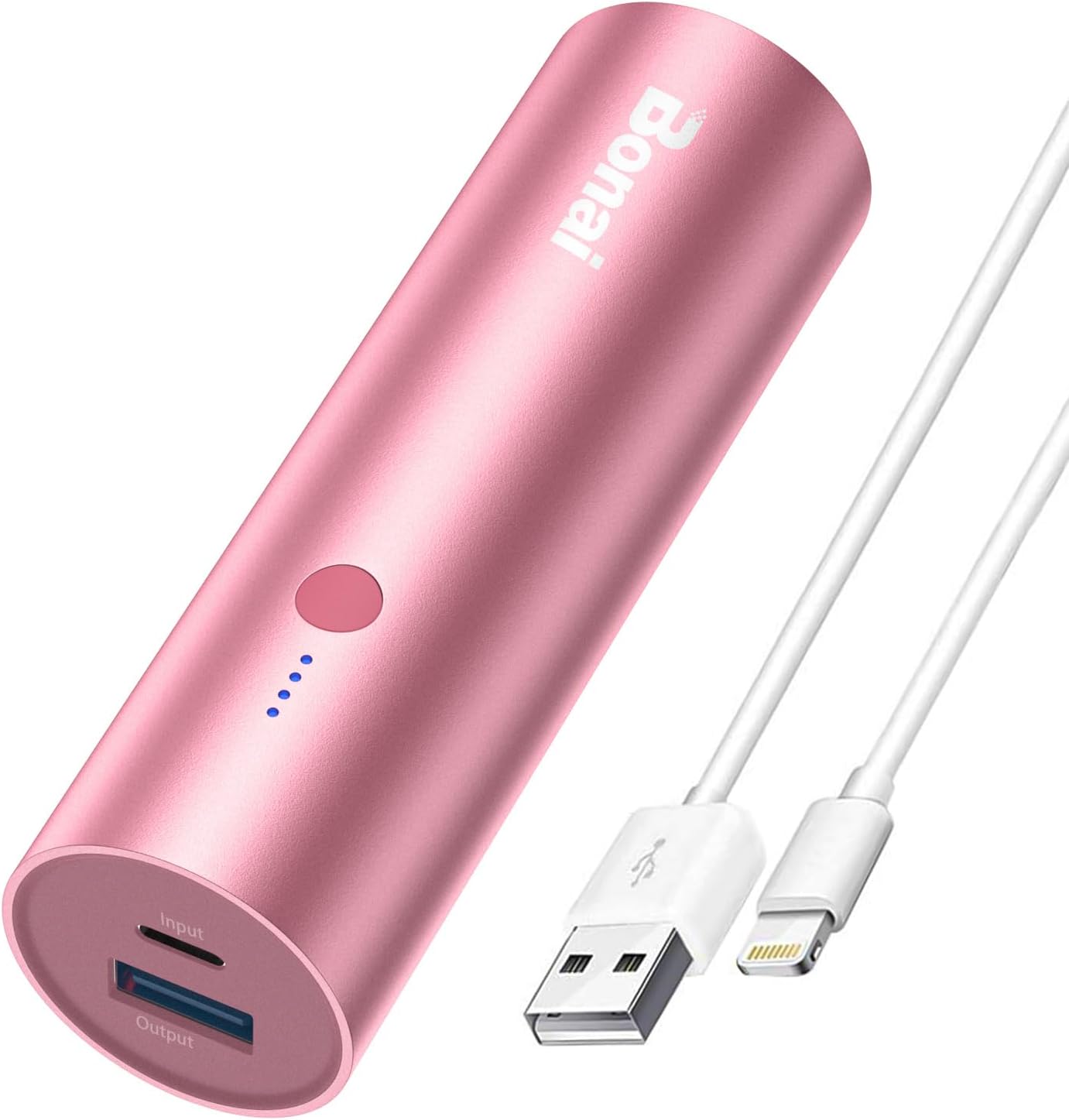 BONAI Portable Charge Power Bank 5000mAh Cylindrical Ultra-Compact External Back...