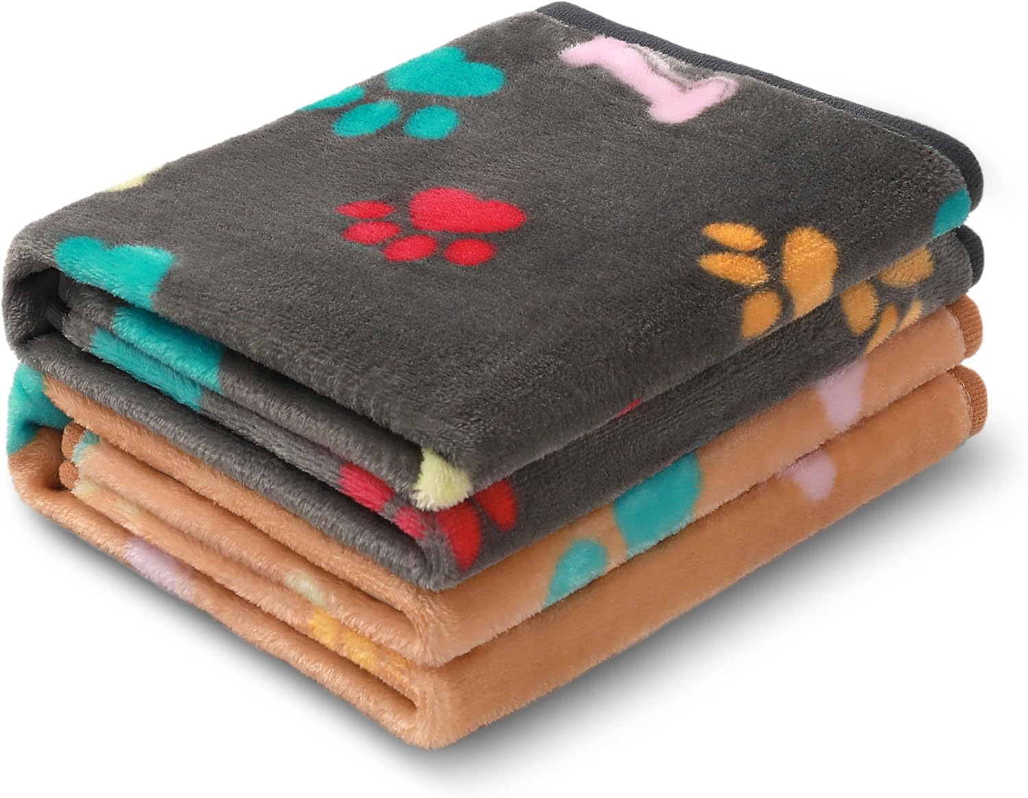 Luciphia 1 Pack 2 Pet Blankets for Dogs Cats, Fleece Print Dog Cat Blankets for...