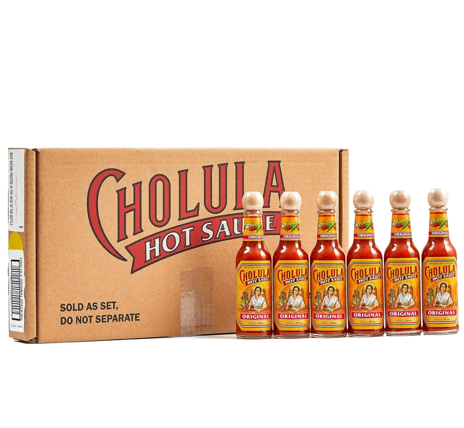 Cholula Original Hot Sauce 5 fl oz Multipack (Great Hot Sauce Lover Gift Set), 6...