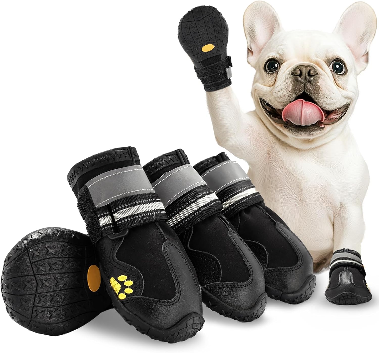 Dog Shoes for Medium Dogs, Large Dog Boots for Winter Snow, Hot Pavement, Dog Bo...