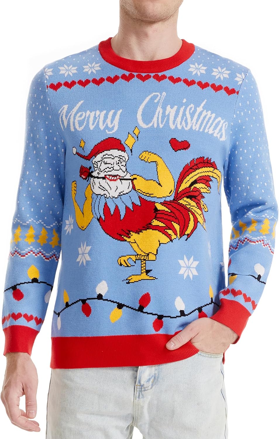 Runhit Ugly Christmas Jumpers for Men Ugly Christmas Sweater Men Funny Xmas Knit...