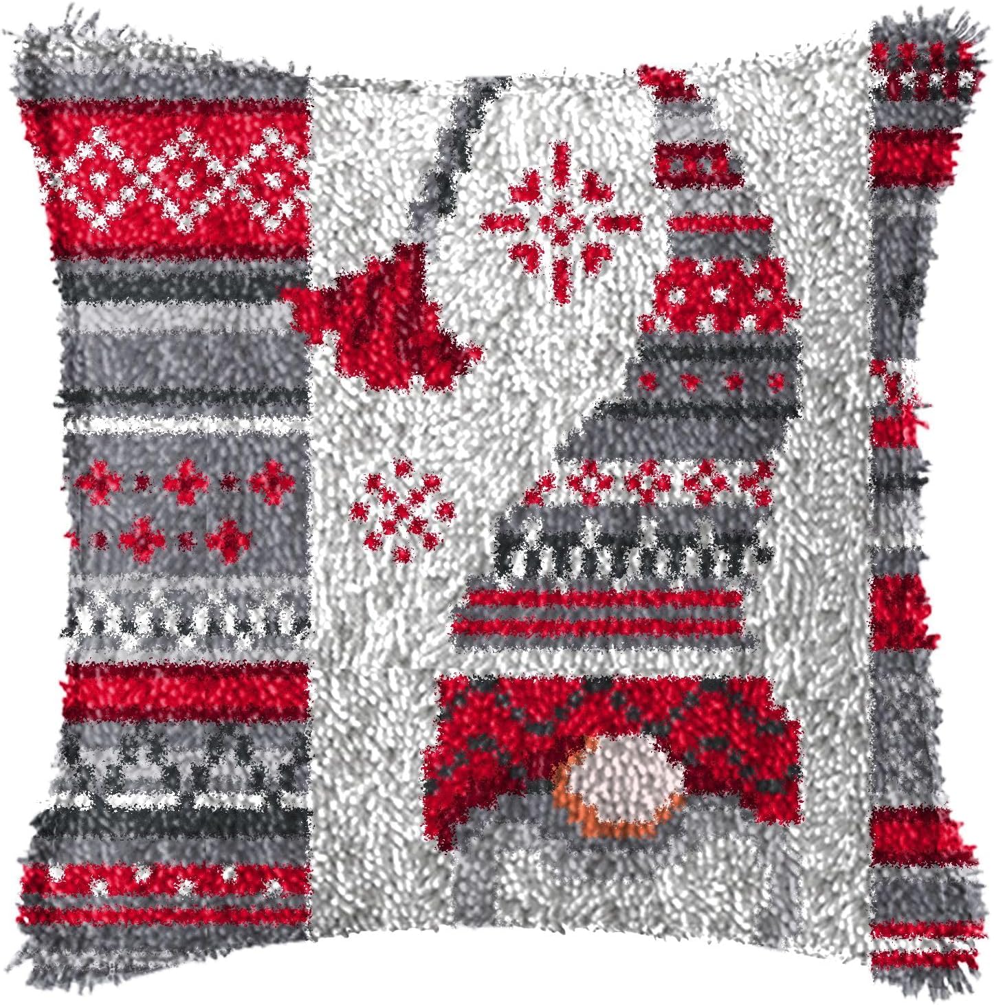 LAPATAIN Latch Hook Kits for DIY Throw Pillow Cover,Needlework Cushion Cover Han...