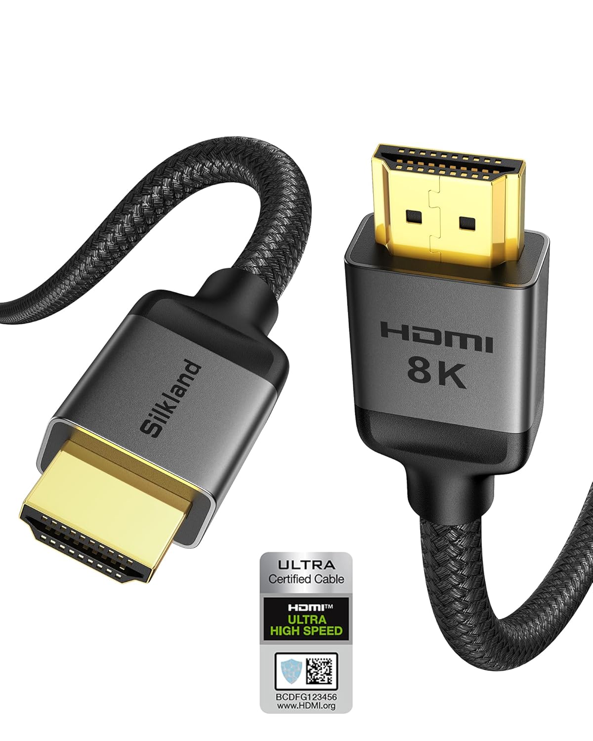 Silkland 10K 8K HDMI 2.1 Cable Certified, [4K@120Hz 144Hz, 8K@60Hz, 2K@240Hz] Ul...