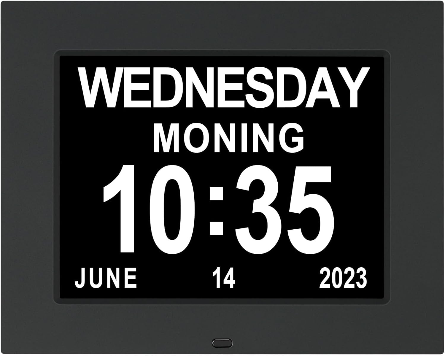8 Inch Extra Large Calendar Day Date Time Clock with Non-Abbreviated Day Month D...