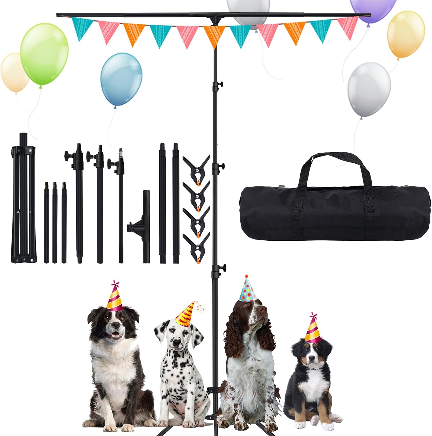 T-Shape Backdrop Stand 8.5x5ft(2.6x1.5m) Adjustable Photo Studio Background Stan...