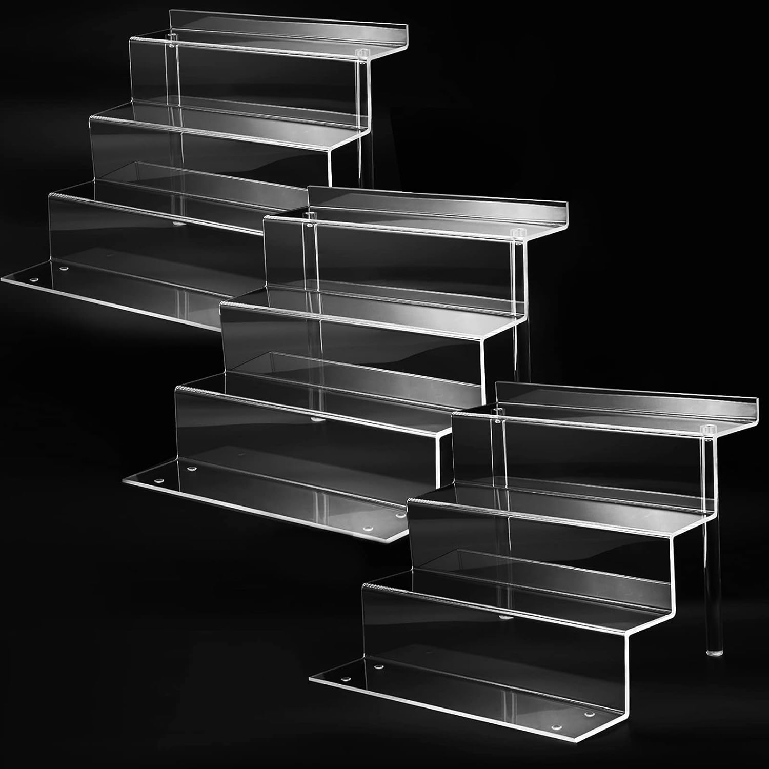 12 Inch Acrylic Shelf for Perfume Organizer in 3 Pack, 4 Tier Funko POP Shelves,...