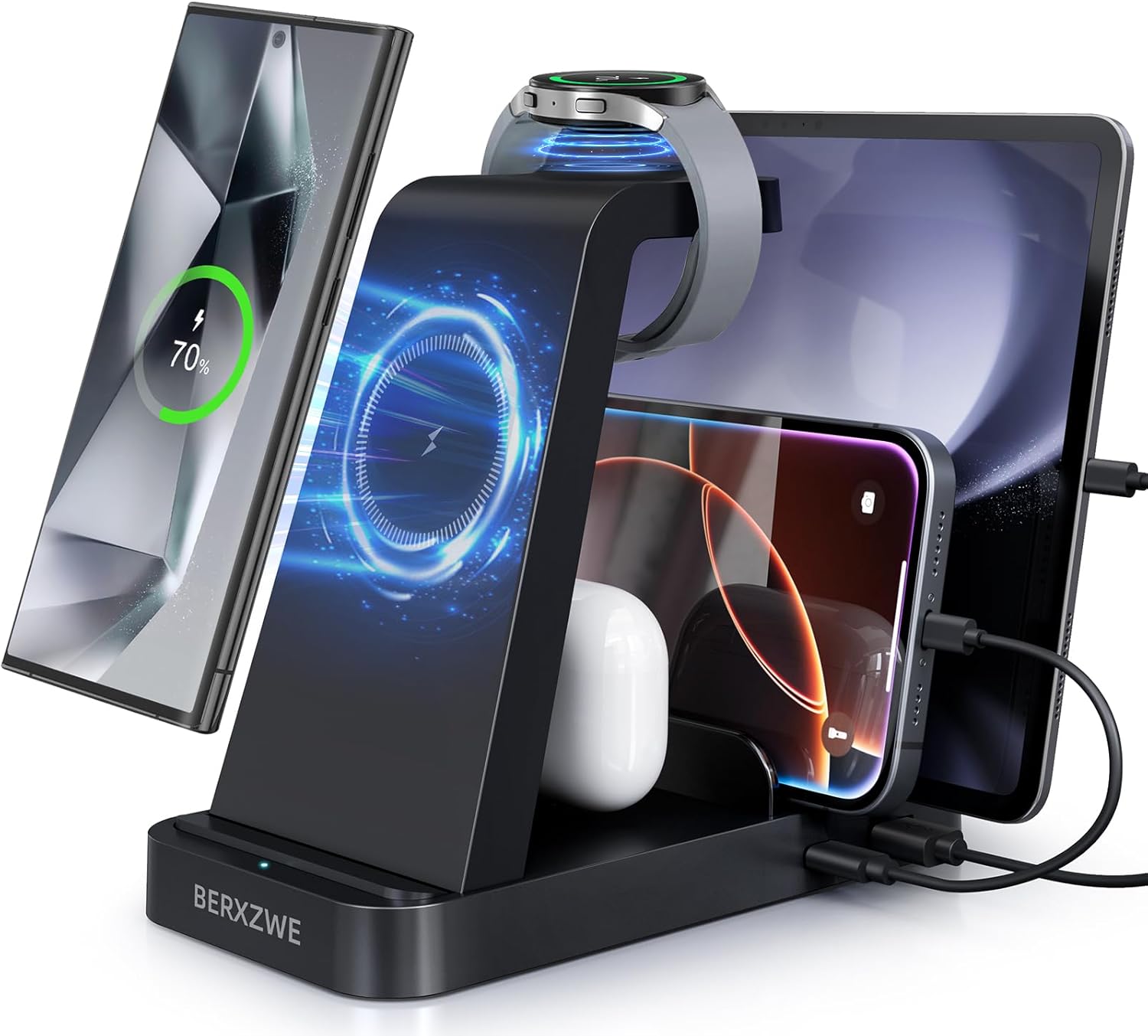 Wireless Charger for Samsung, 5 in 1 Wireless Charging Station for Samsung, Char...