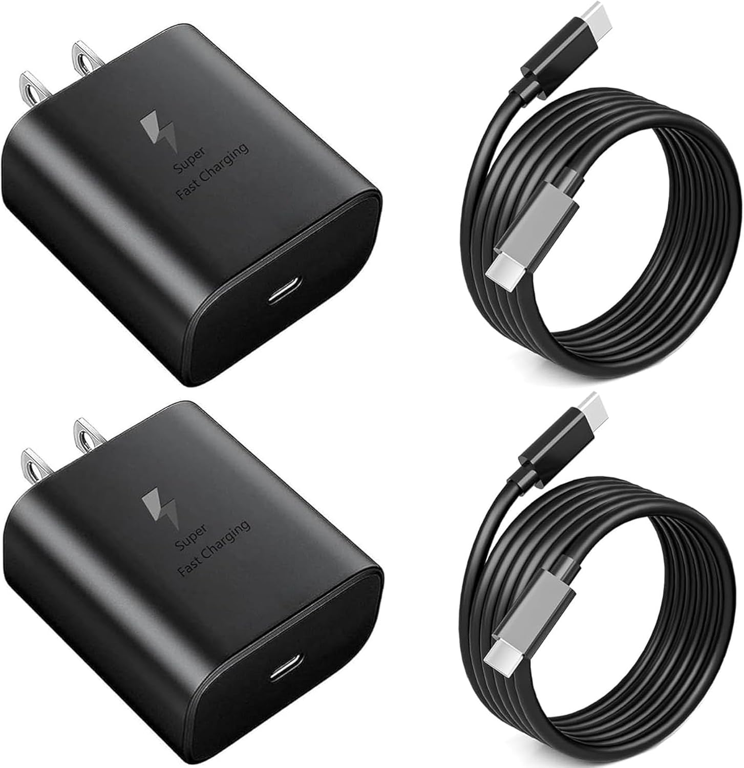 2024 New 45W Samsung Super Fast Charger USB C 3.0 [2 Pack] with 6FT Type C Charg...