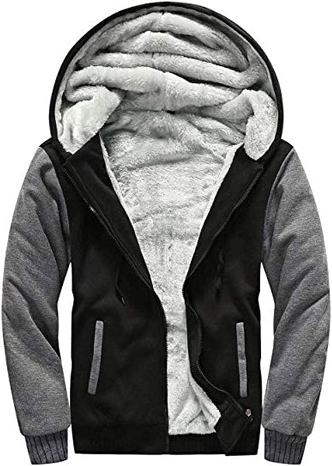 LBL Men's Hoodies Full Zip Up Fleece Jacket Casual Hooded Sweatshirt Plus Size W...