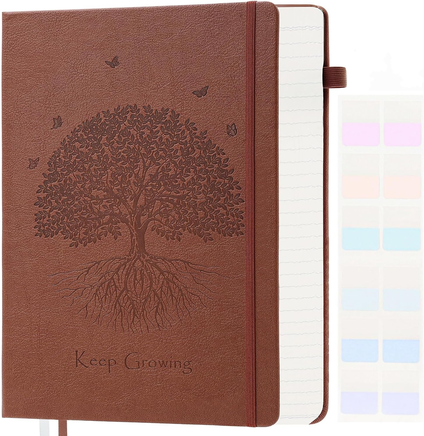 Leather Journal, Hardcover College Ruled Notebook Journal for Women Men, 340 Pag...
