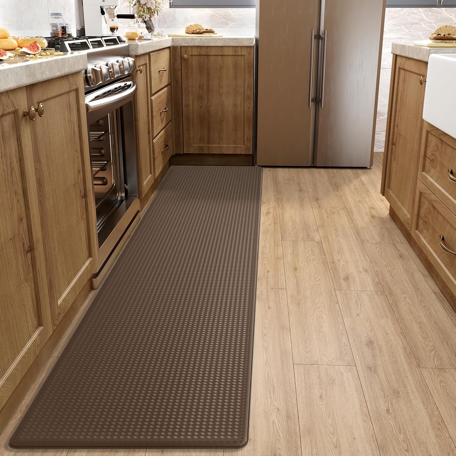 DEXI Kitchen Rug Anti Fatigue,Non Skid Cushioned Comfort Standing Kitchen Mat Wa...