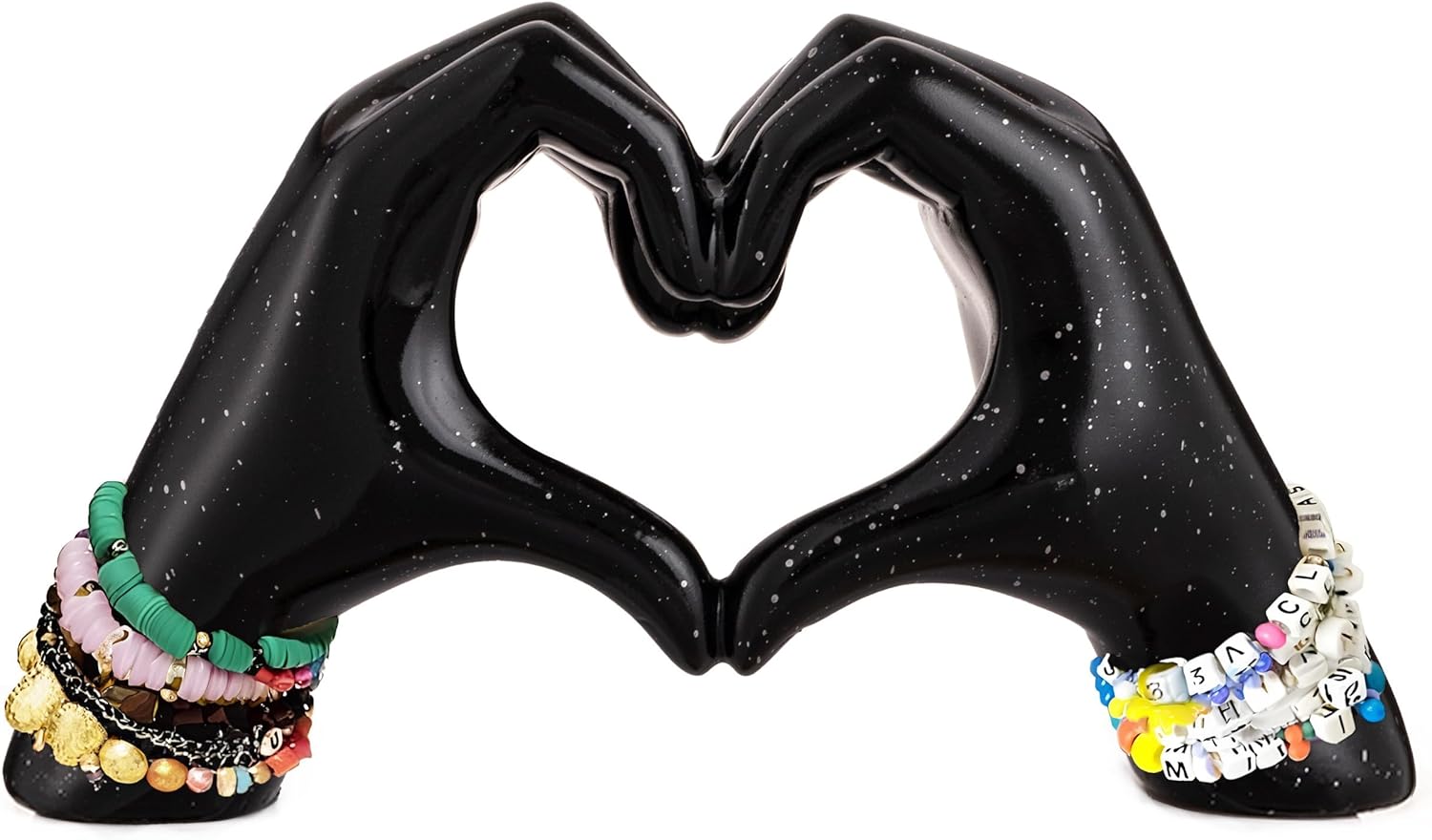 Black Home Decor, Heart Hands Sculpture Decor Hand of Love Statues Peace Sign De...