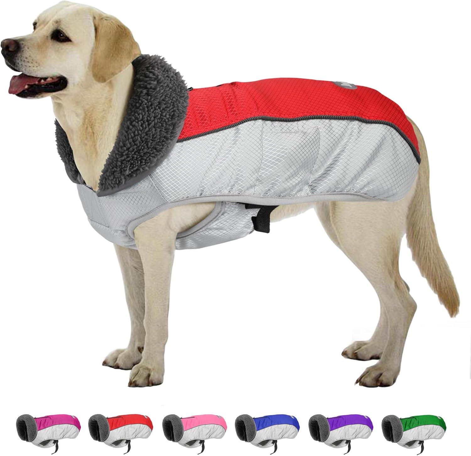 Dog Winter Coat, Waterproof Ripstop Dog Jacket with Leash Hole, Reflective Warm...