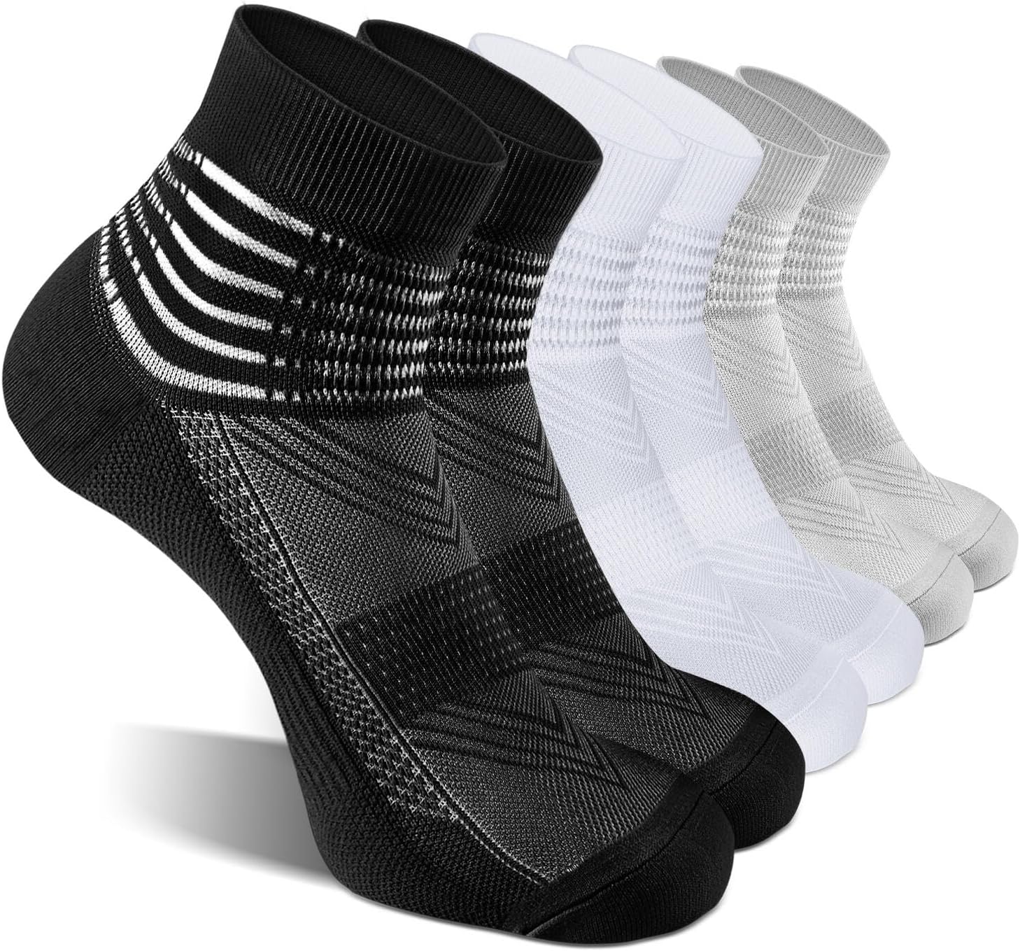Compression Ankle Support Socks Coolmax Wicking Cushioned Athletic Plantar Fasci...