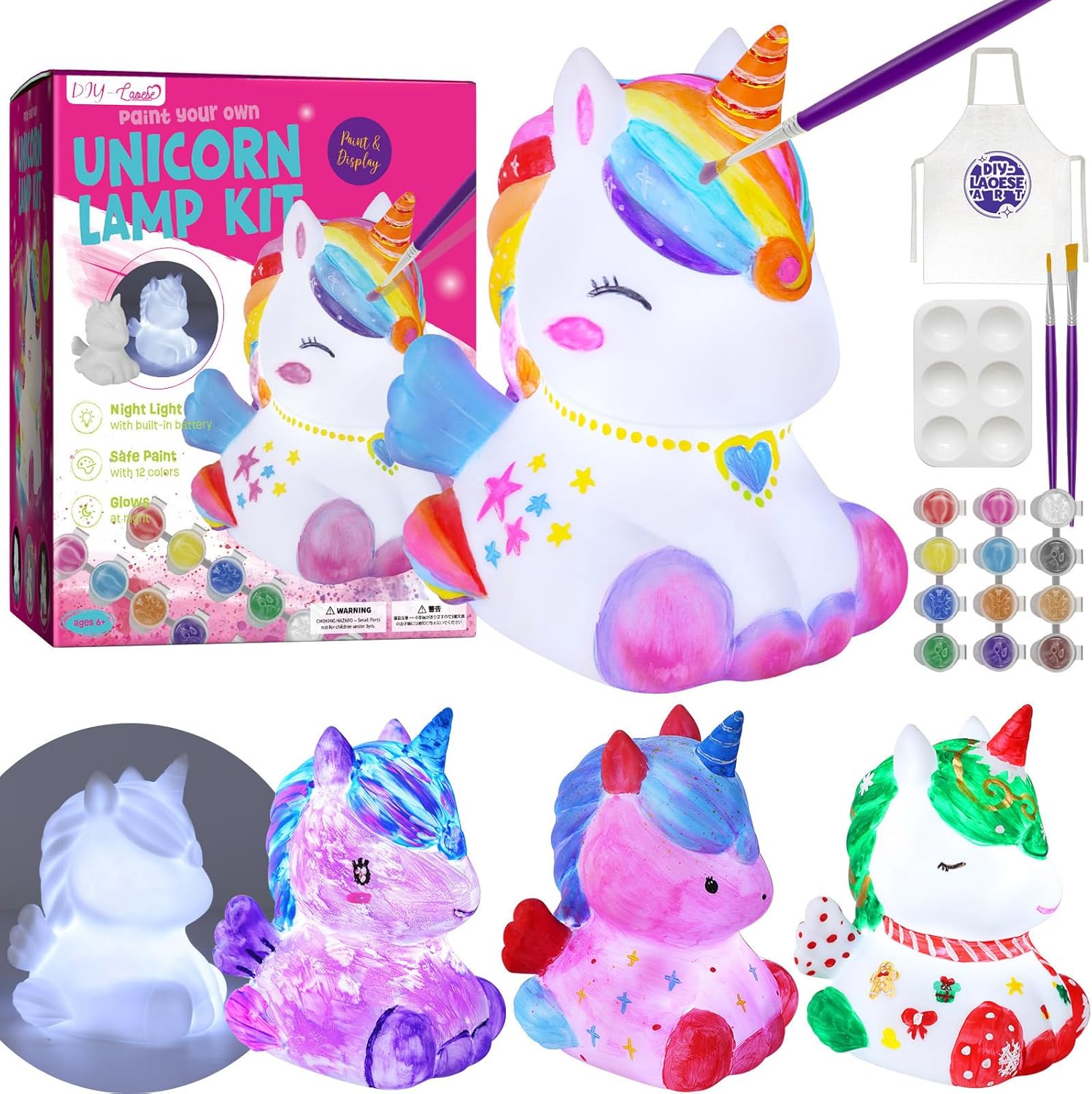 DIY-LAOESE Paint Your Own Unicorn Lamp Kit, Art Supplies Arts & Crafts Kit, Pain...