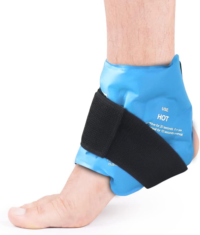 NEWGO Ankle Ice Pack Wrap for Injuries Reusable, Hot Cold Therapy Gel Foot Ice P...