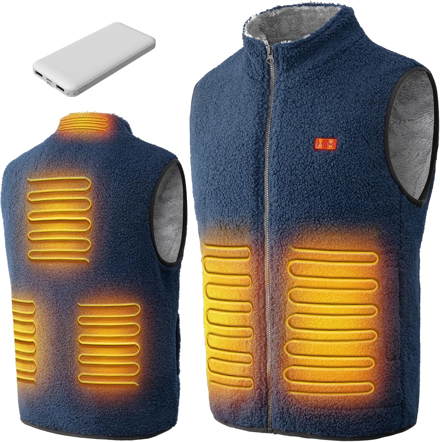 Heated Vest, Gilet for Men Women with Power Pack Included, 7.4V/5V Electric Body...