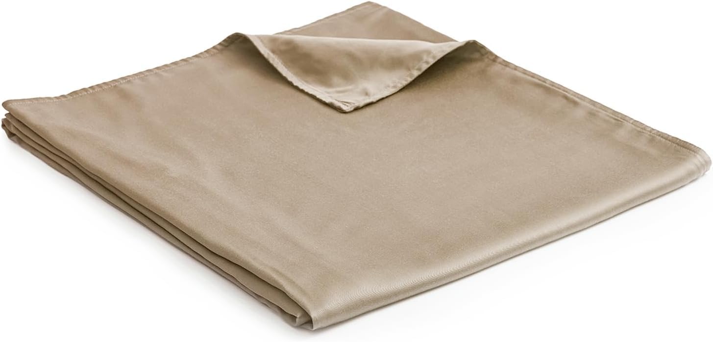 YnM Exclusive Cooling Duvet Cover for Weighted Blankets with 16 Strings (Brown,...