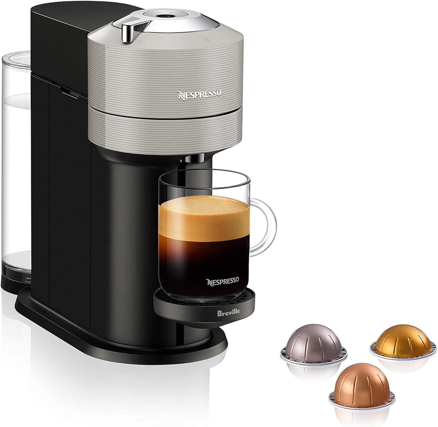 Nespresso Vertuo Next Coffee and Espresso Maker by Breville, Light Grey Machine...