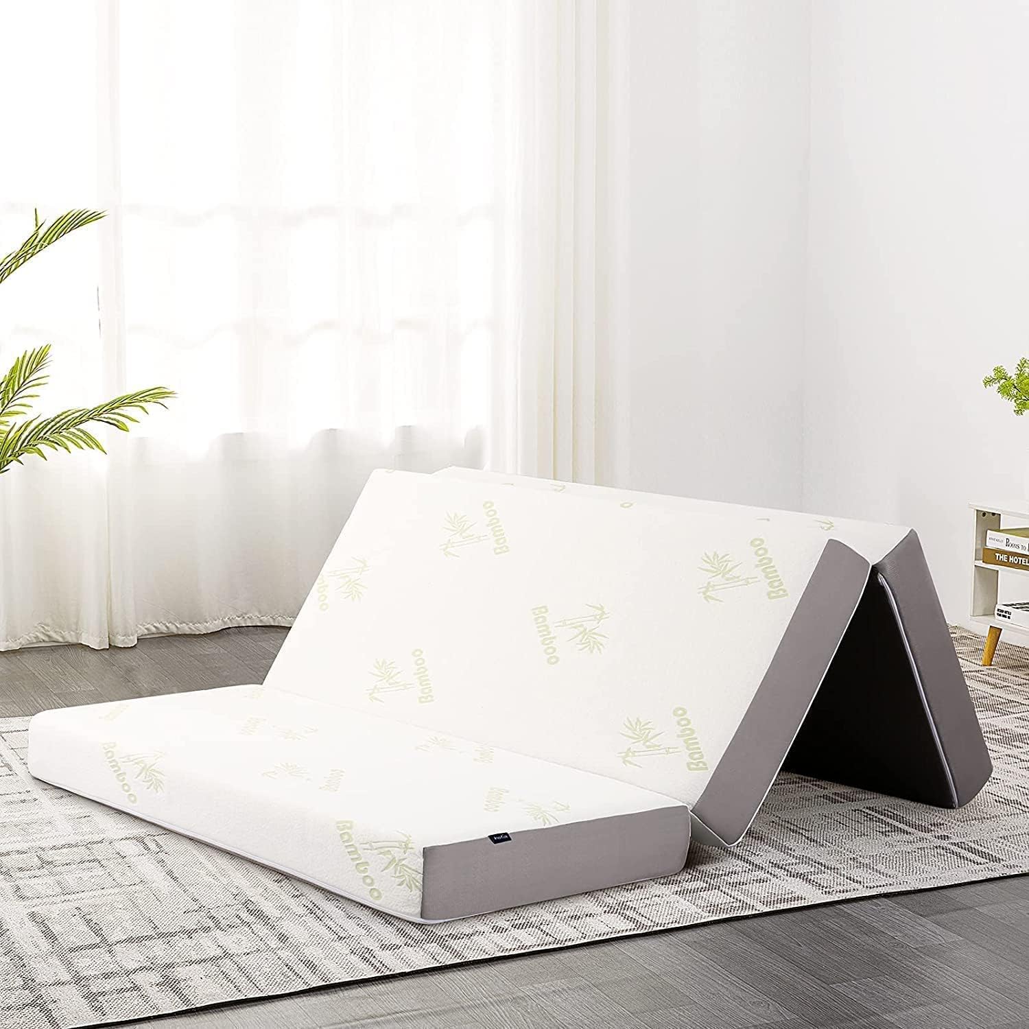 Inofia Folding Mattress King, 15cm Tri Fold Mattress with Memory Foam and Ultra...