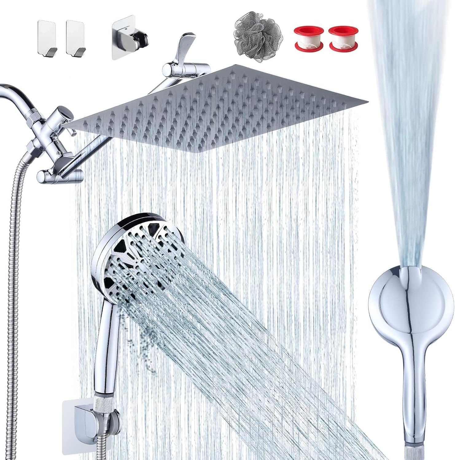 10''Rainfall Shower Head with Handheld Combo High...