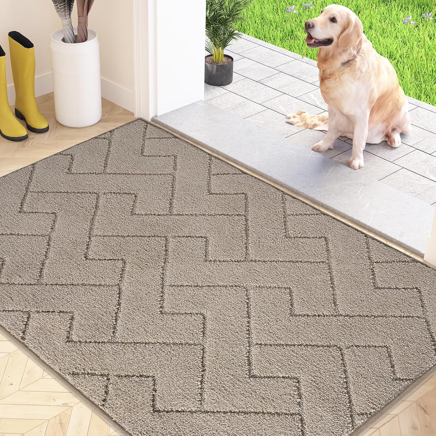 FCSDETAIL Dirt Trapper Indoor Door Mat 80 x 120 cm, Machine Washable Entrance Ru...