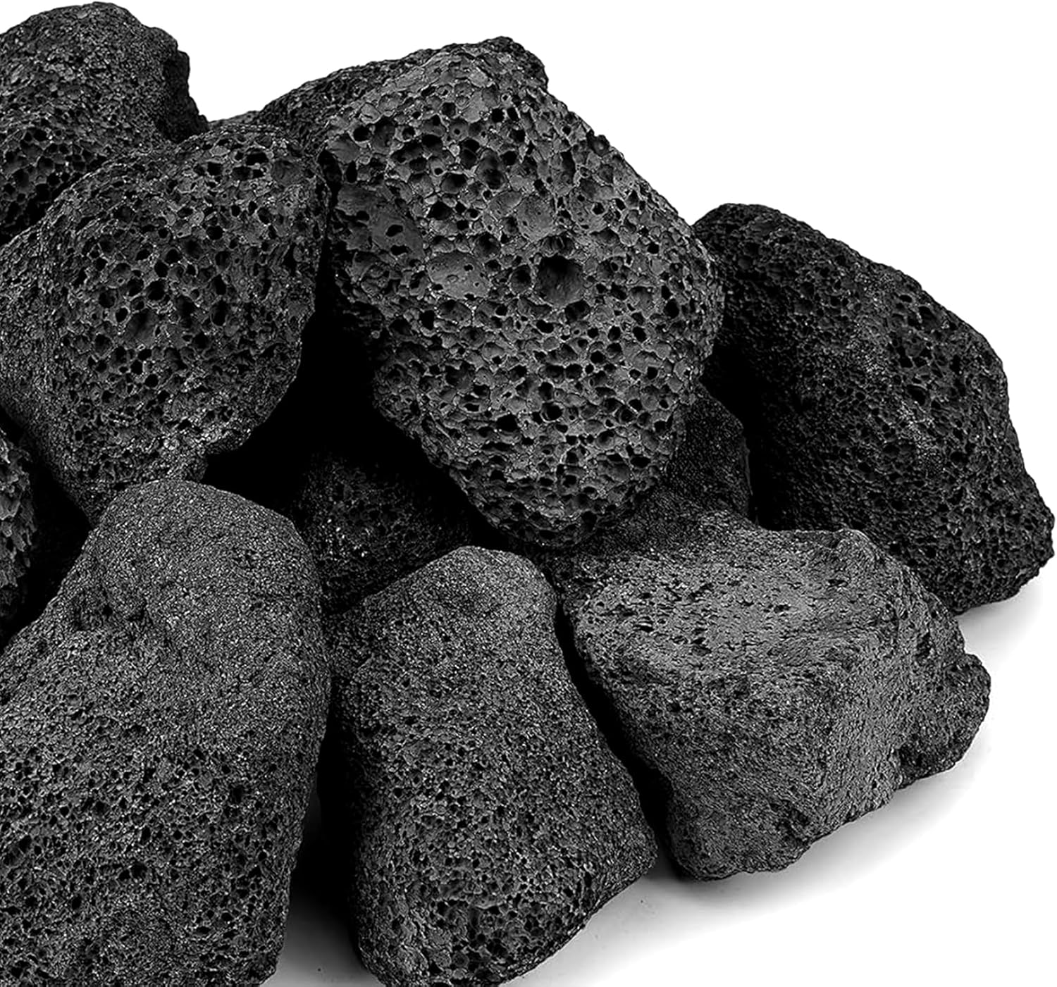 onlyfire 10 lb Large Black Lava Rocks, Volcanic Lava Stones for Outdoor Fire Pit...