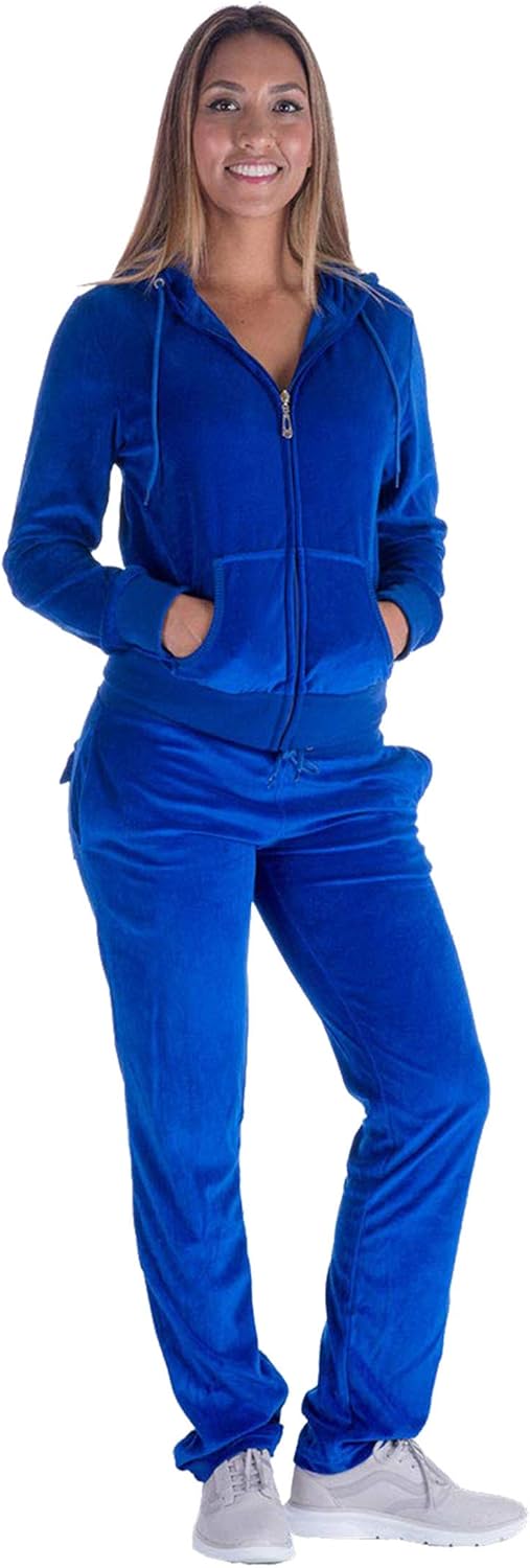 Facitisu Women's Track Suit Set 2 Piece Velvet Sweatsuits Jogging Sweatshirt & S...