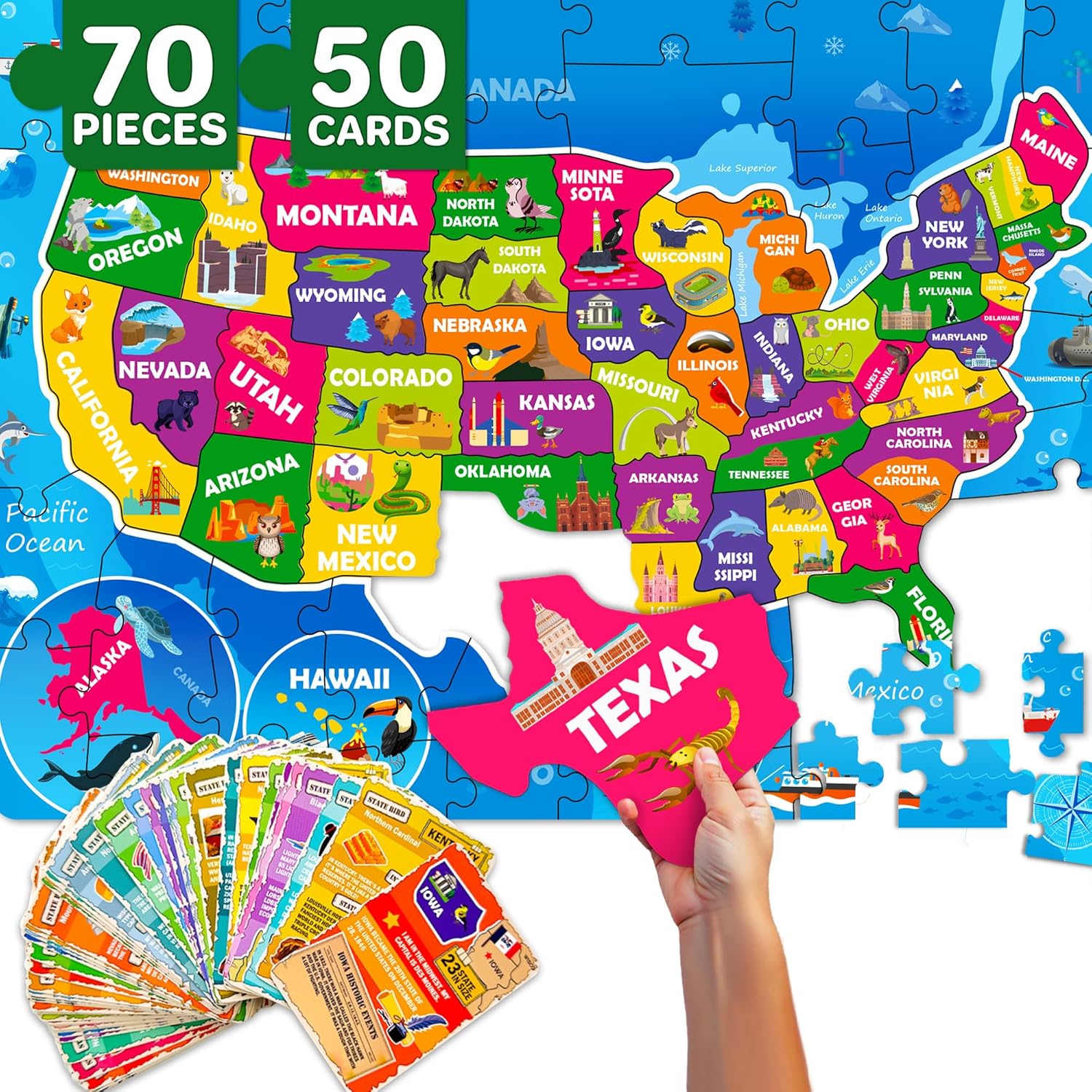 QUOKKA Puzzles for Kids Ages 4-6 - 70 Pcs Jigsaw Puzzles for 6-8 Year Olds - 50...