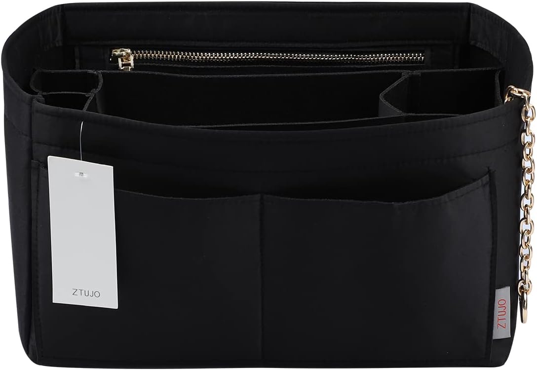 Purse Organizer Insert, Felt Purse Organizer with Zipper and Sewn Bottom Insert,...