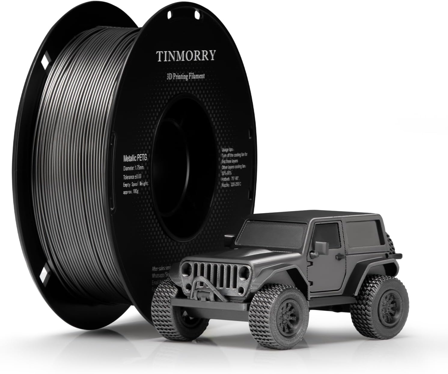 Metallic PETG Filament 1.75mm, TINMORRY PETG 3D Printing Filament, Compatible wi...
