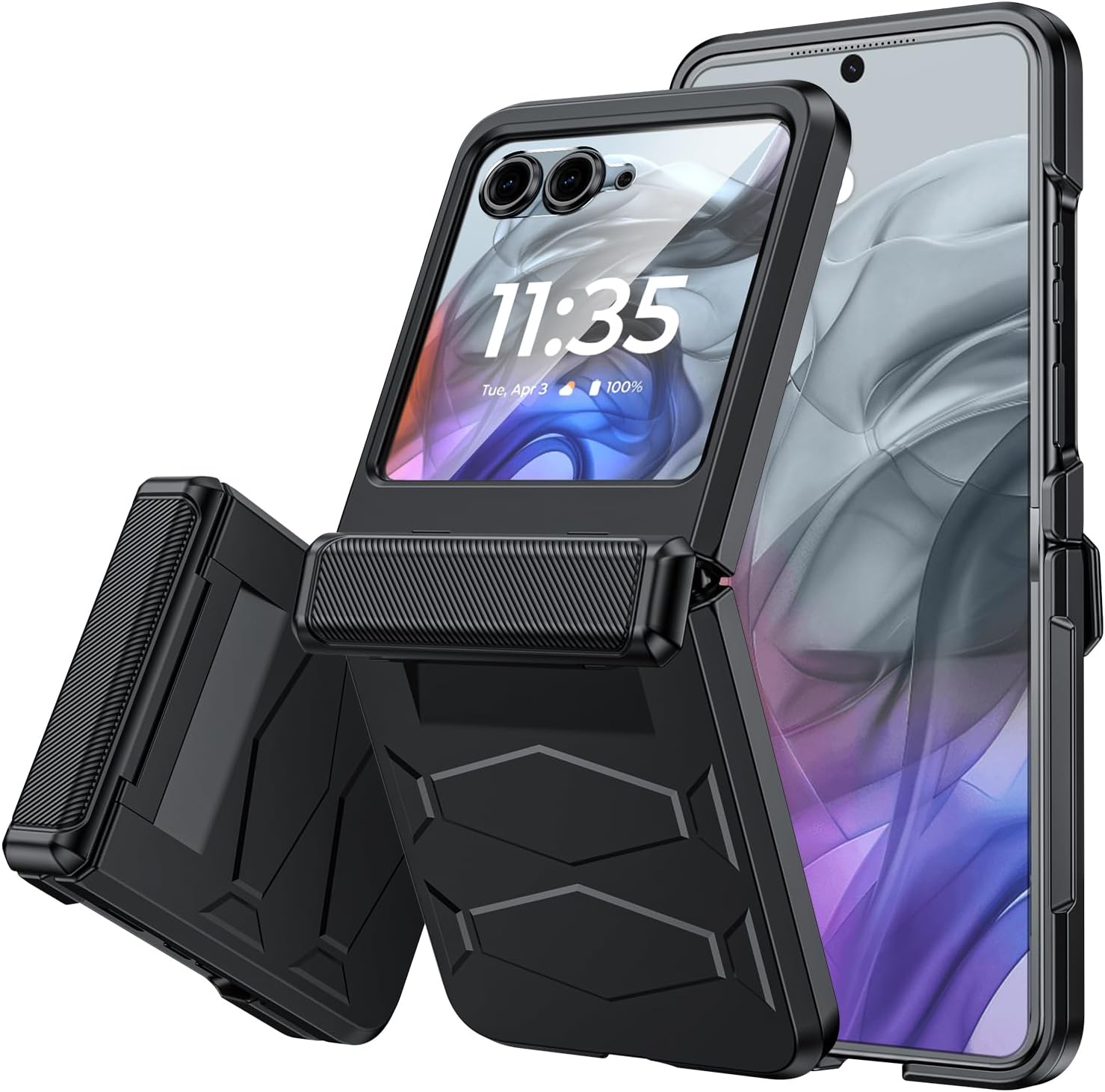 Vizvera for Motorola Razr 2024 Case with Hinge Cover, Built-in Screen Protector...