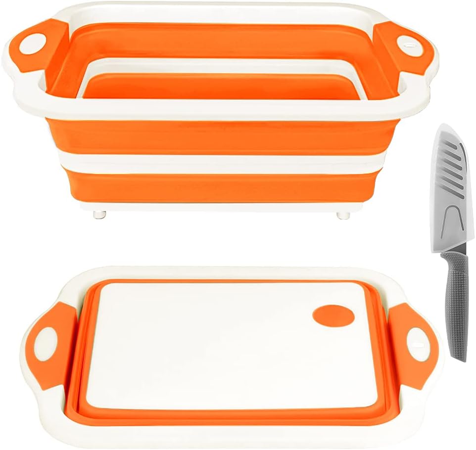 Rottogoon Collapsible Cutting Board, Foldable Chopping Board with Colander, Mult...