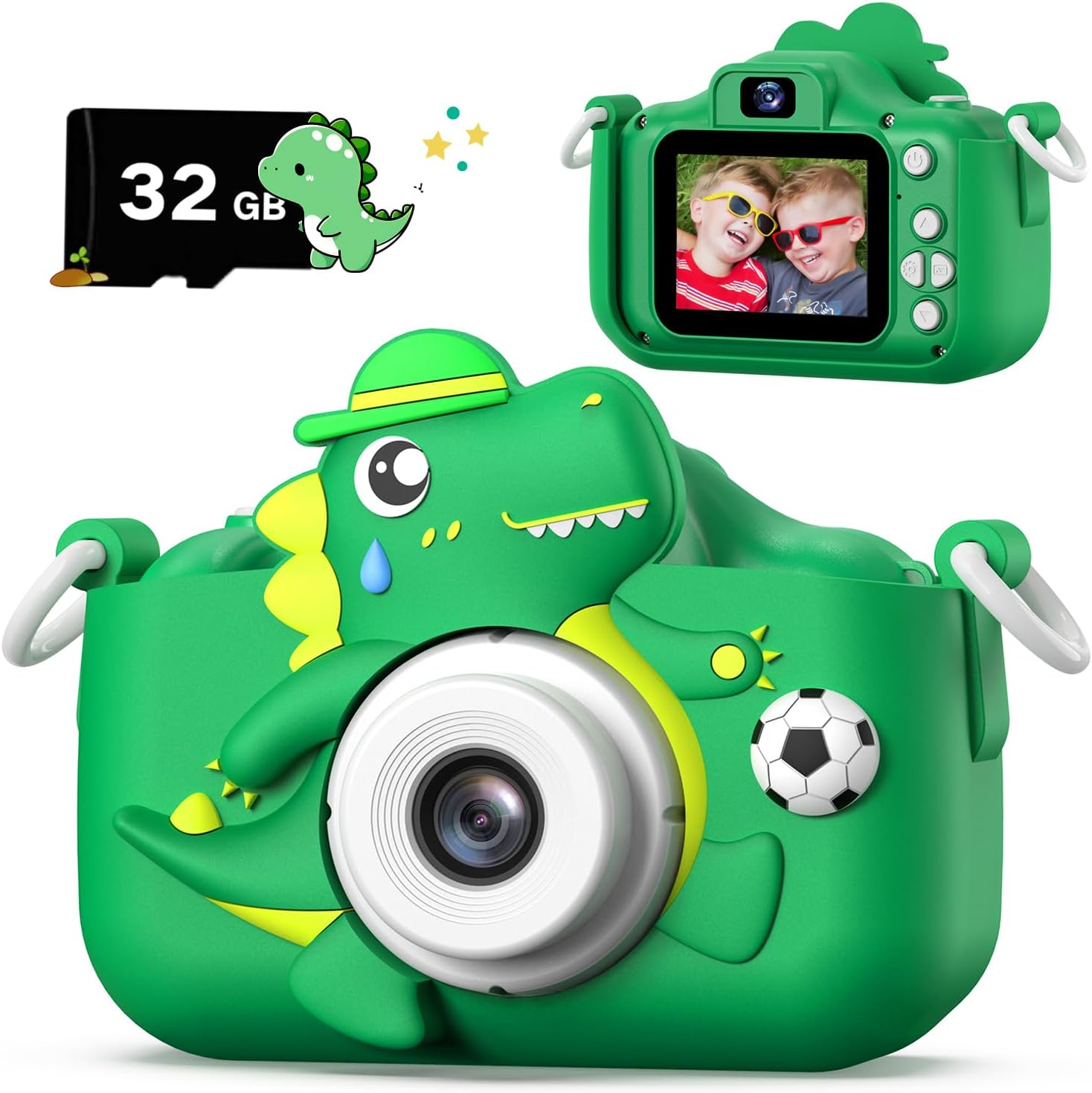 Dinosaur Kids Camera for Boys Girls, Toddler Digital Selfie Camera with Cute Pro...