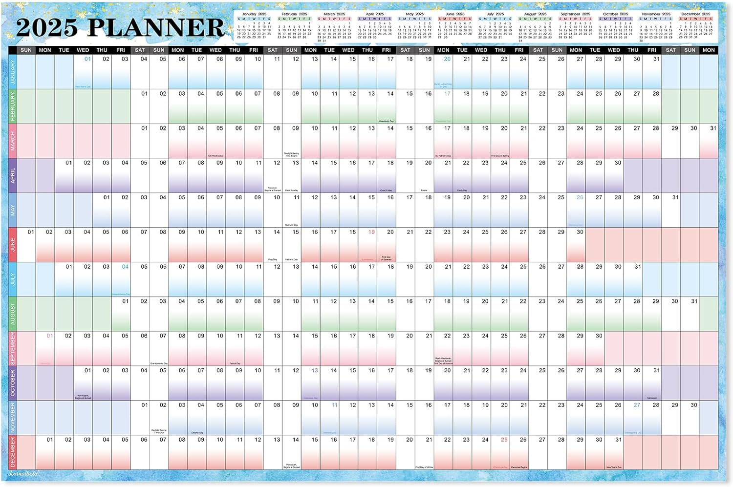 2025 Yearly Wall Calendar - 2025 Wall Calendar, Jan. 2025 - Dec. 2025, Yearly Wa...