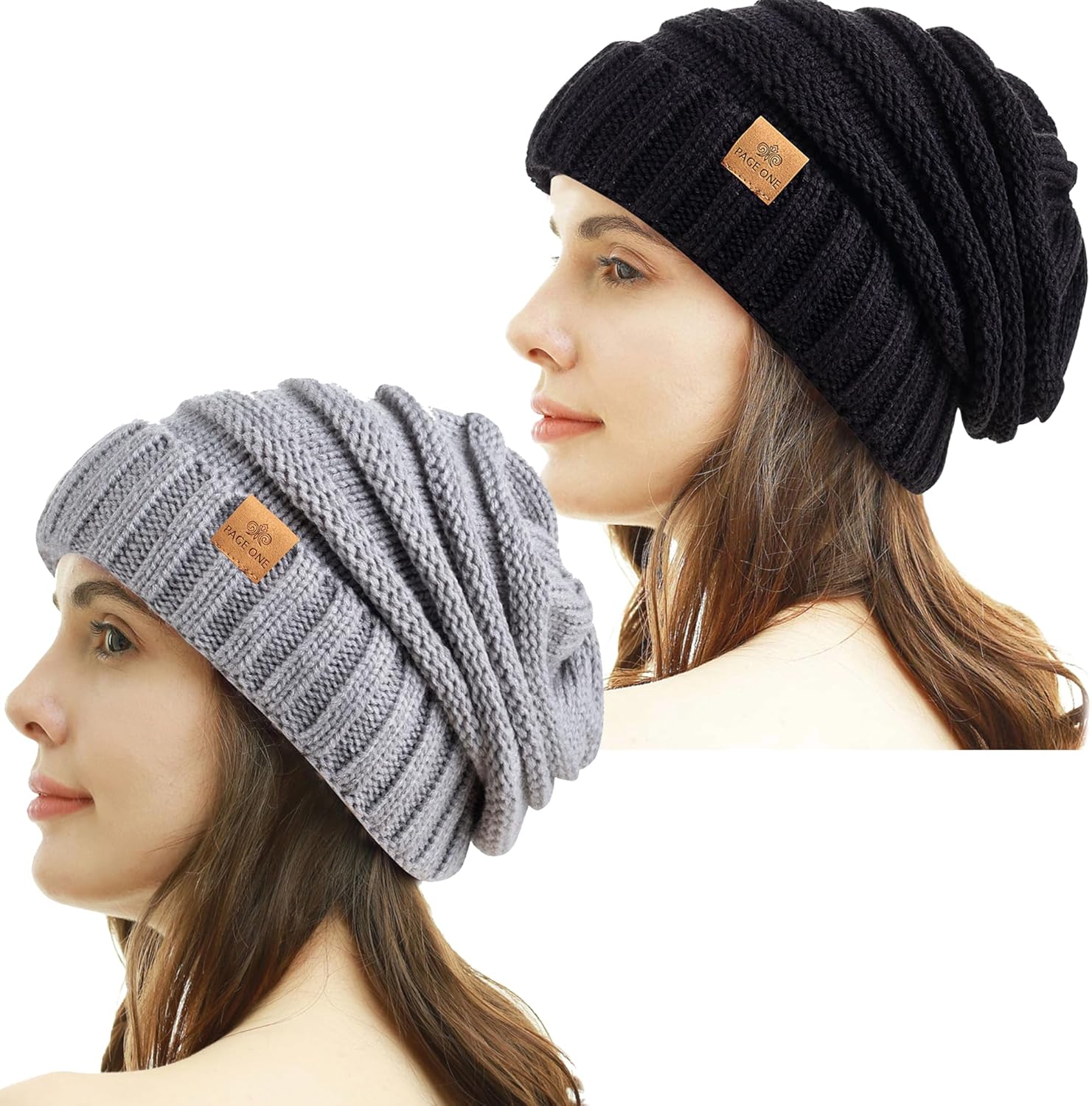 PAGE ONE Womens Winter Beanie Warm Cable Knit Hat Style Stretch Trendy Ribbed Ch...
