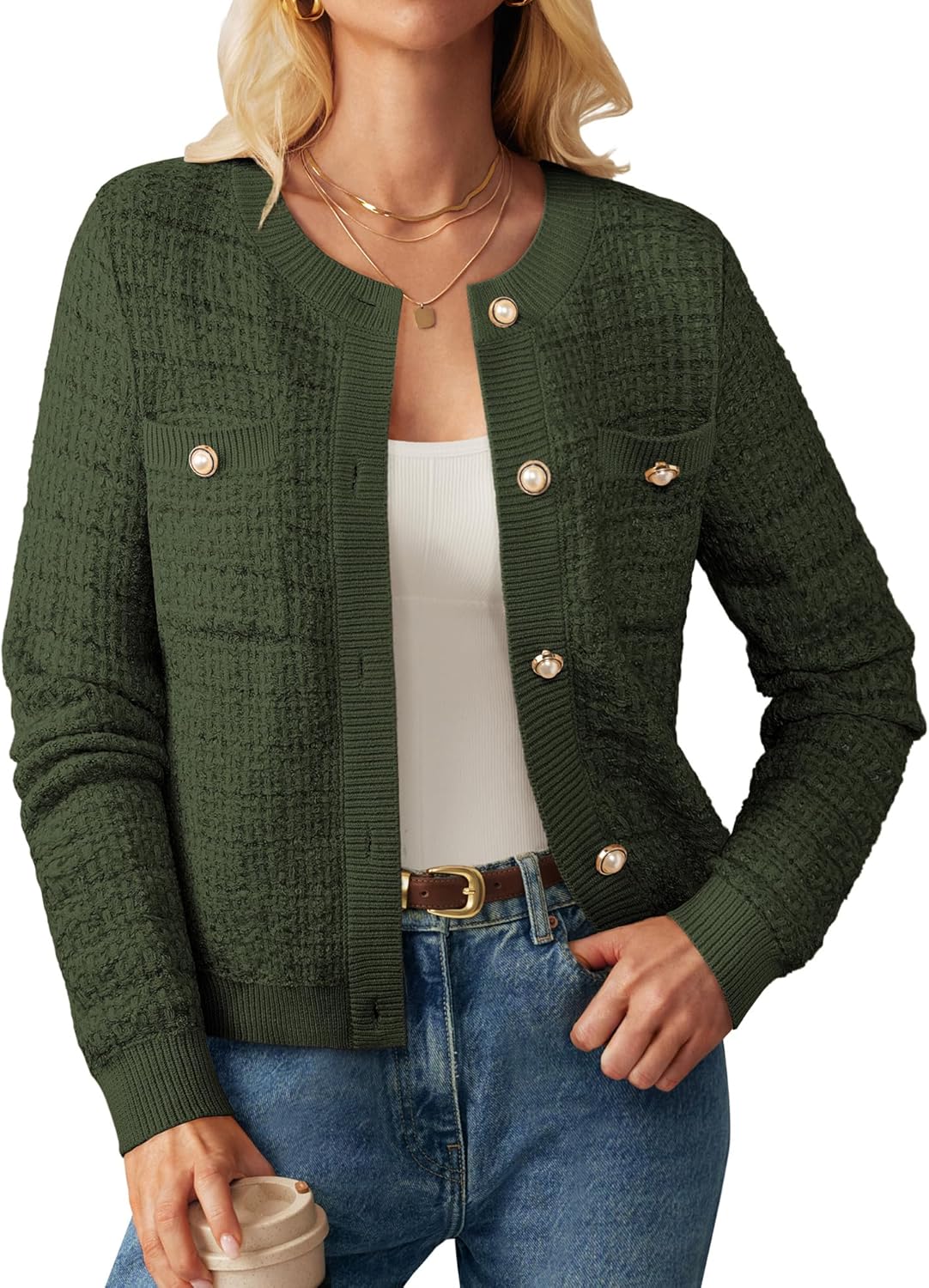 GRACE KARIN Women's Cardigans for Autumn Winter Warm Fluffy Buttons Casual Offic...