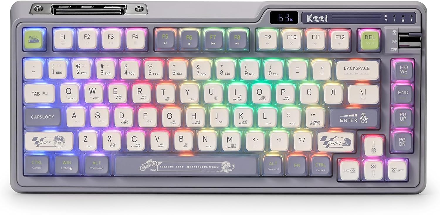 K75 PRO RGB 75% Wireless Gasket Mechanical Keyboard, Triple Mode BT 5.0/2.4G/USB...