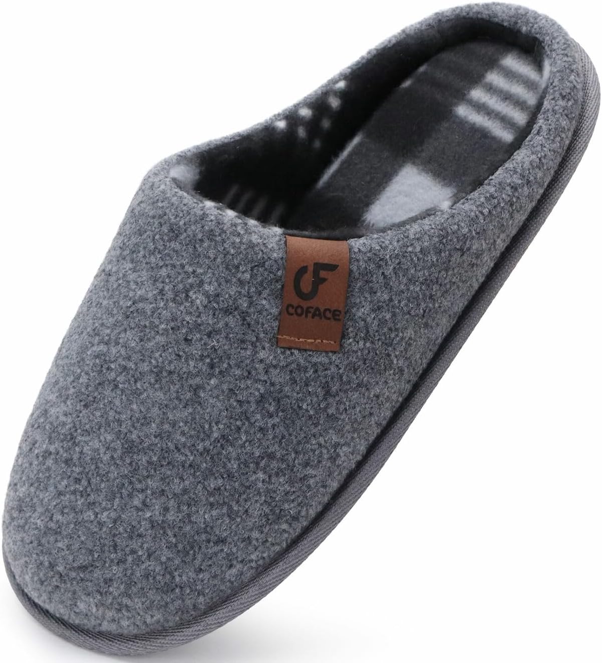 COFACE Mens Cozy Memory Foam Scuff Slippers Casual Slip On Warm House Indoor/Out...