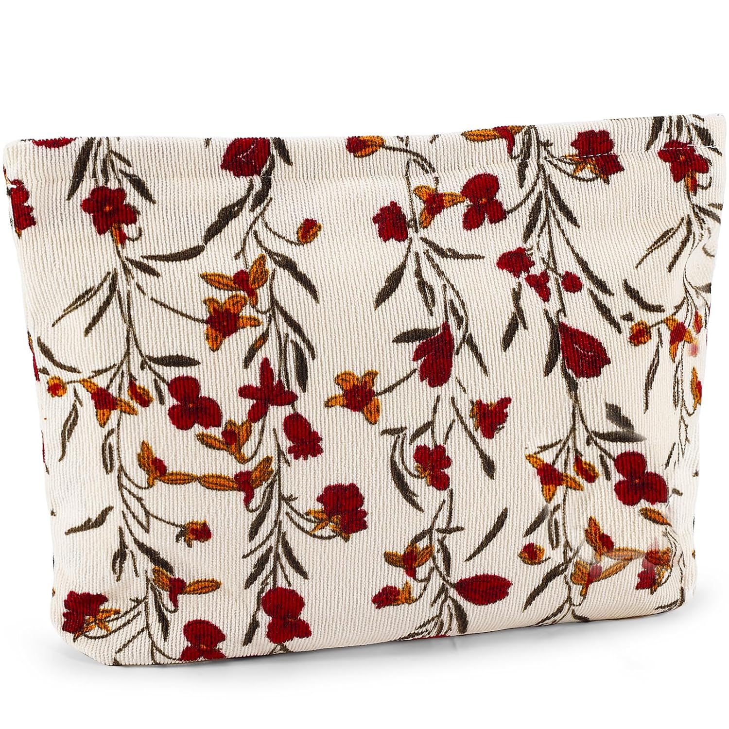 ZLFSRQ Red Flower Makeup Bag Travel Cute Floral Cosmetic Bags for Women Large Fl...