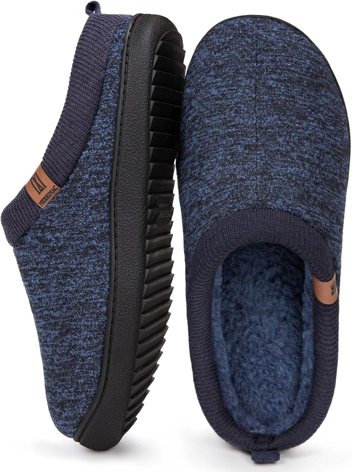 MERRIMAC Men's Slip-on Slippers Comfy Memory Foam Non-slip Indoor House Shoes 7/...