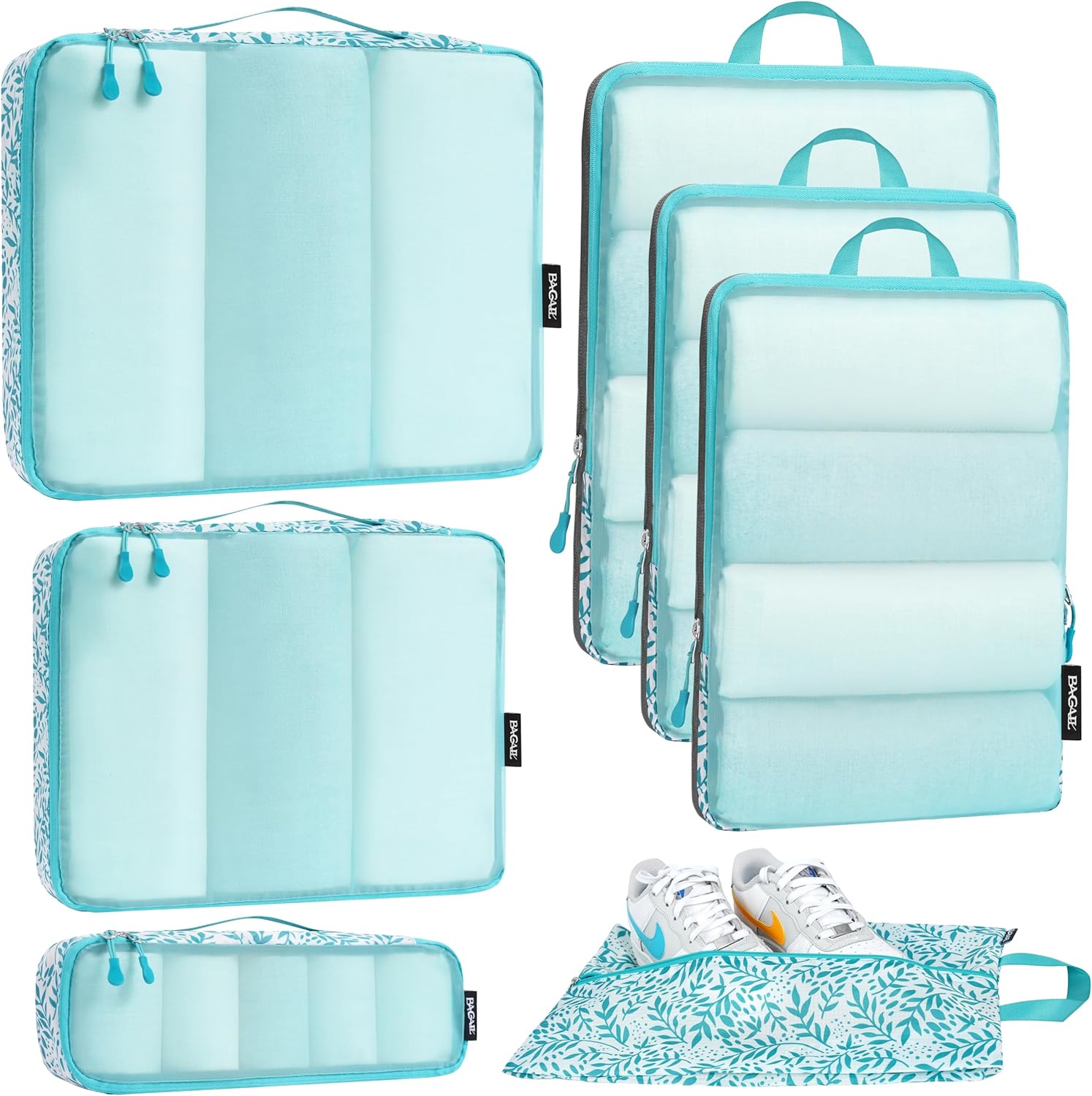 Bagail Ultralight Packing Cubes 7 Set, 3 Compression Packing Cubes 3 Packing Org...