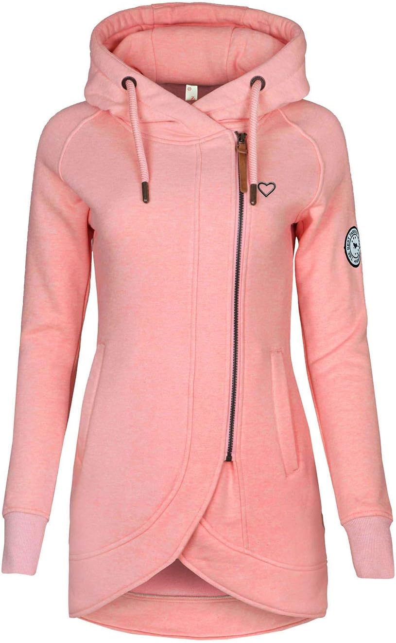 ELFIN Women's Long Sleeve Zipper Hoodies Sweatshirt Jumper Jacket Coat Outwear P...
