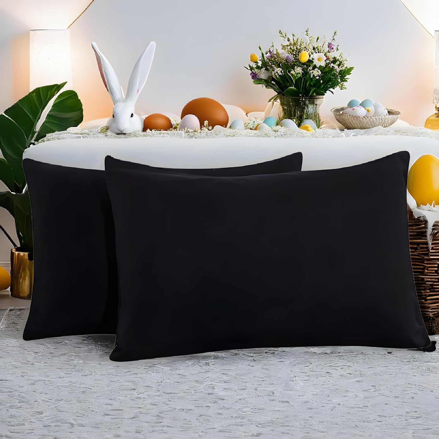 MOHAP Zippered Pillowcases 50X75 cm 2 Pack- Super Soft Breathable Brushed Microf...