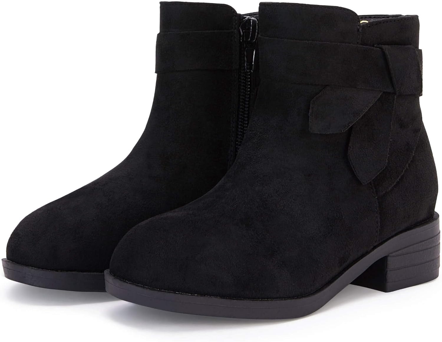 PiePieBuy Kids Girls Tie Knot Ankle Boots Chunky Low Block Heel Chelsea Dress Bo...