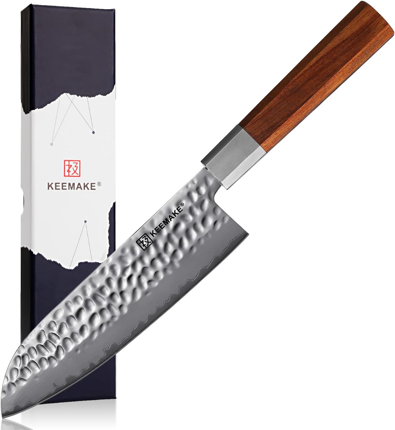 KEEMAKE Santoku Knife 7 inch Kitchen Knife Japanese Chef Knife, Forged German Hi...