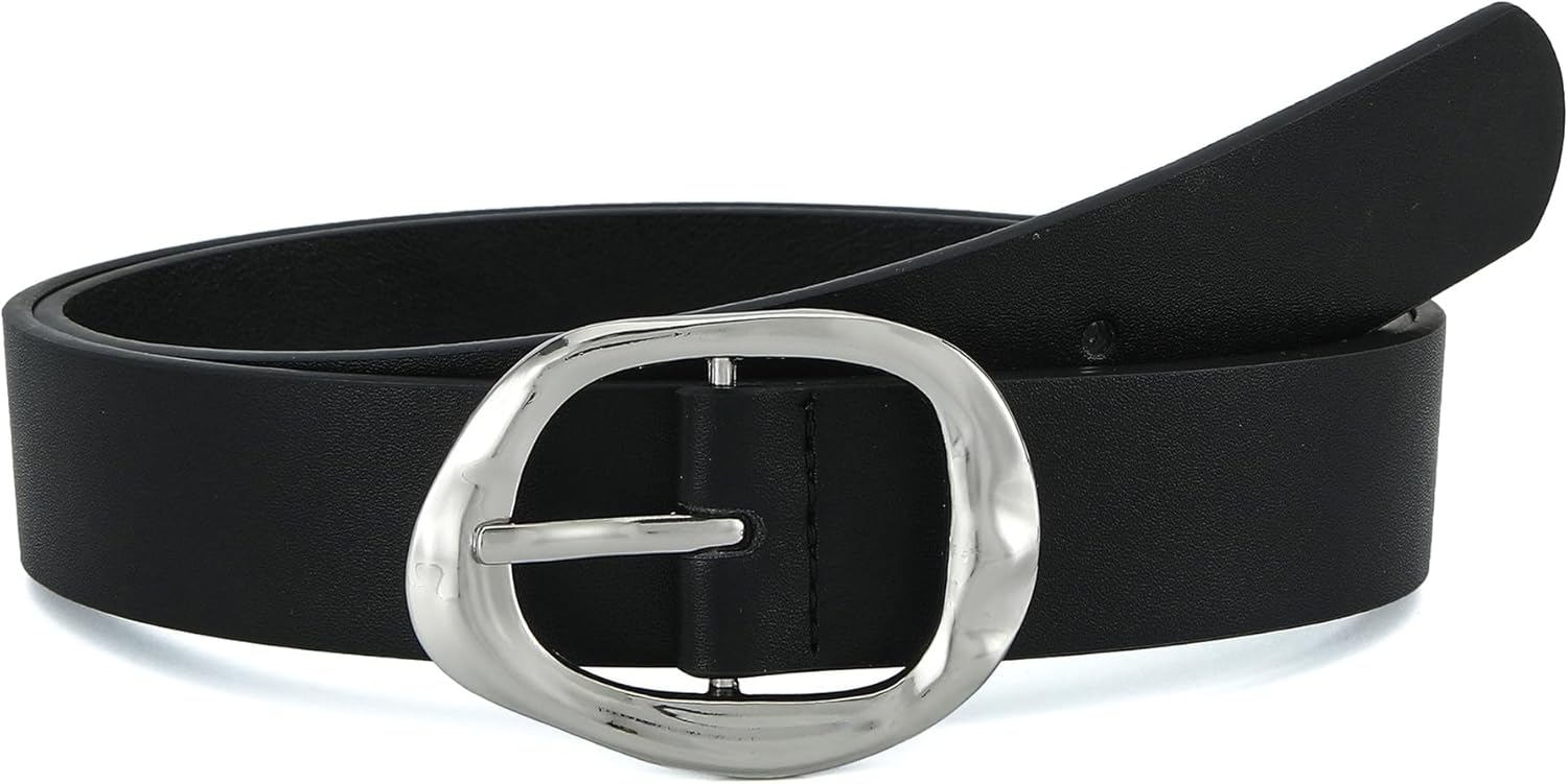 Earnda Leather Belts for Women Casual Fashion Waist Belt with Liquid Shapes Gold...