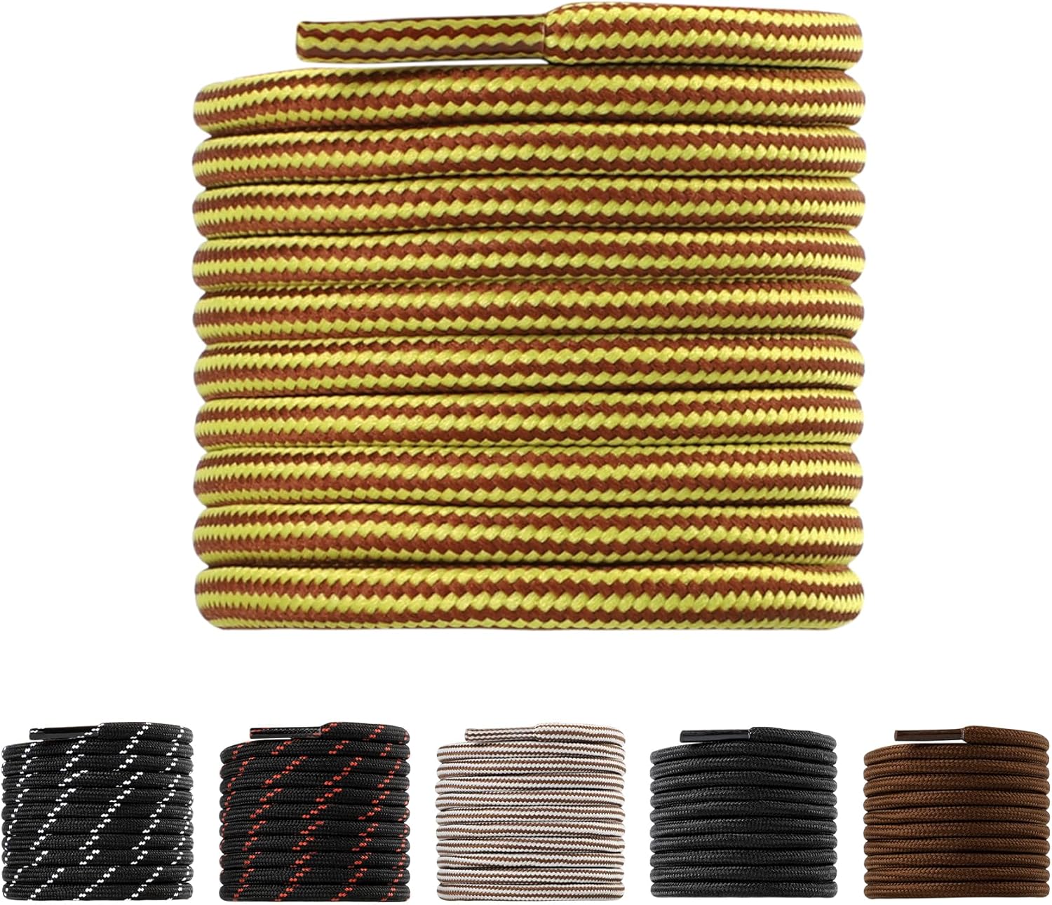 LARGERED Round Shoe Laces Work Boot Laces Heavy Duty, Durable Thick 4mm Shoelace...